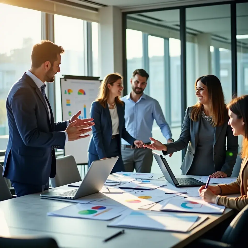 Prezentare a unui grafic de evoluție a performanței financiare a unei companii.