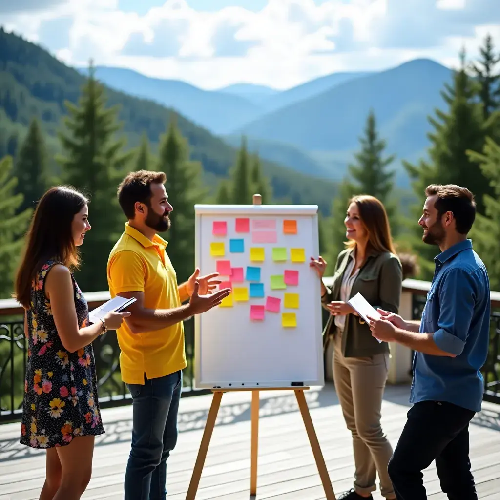 Studiu de caz prezentat pe un ecran, demonstrând rezultate pozitive.