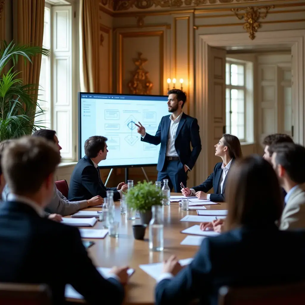 Echipa de consultanți revizuind feedback-ul clienților pentru îmbunătățirea serviciilor.